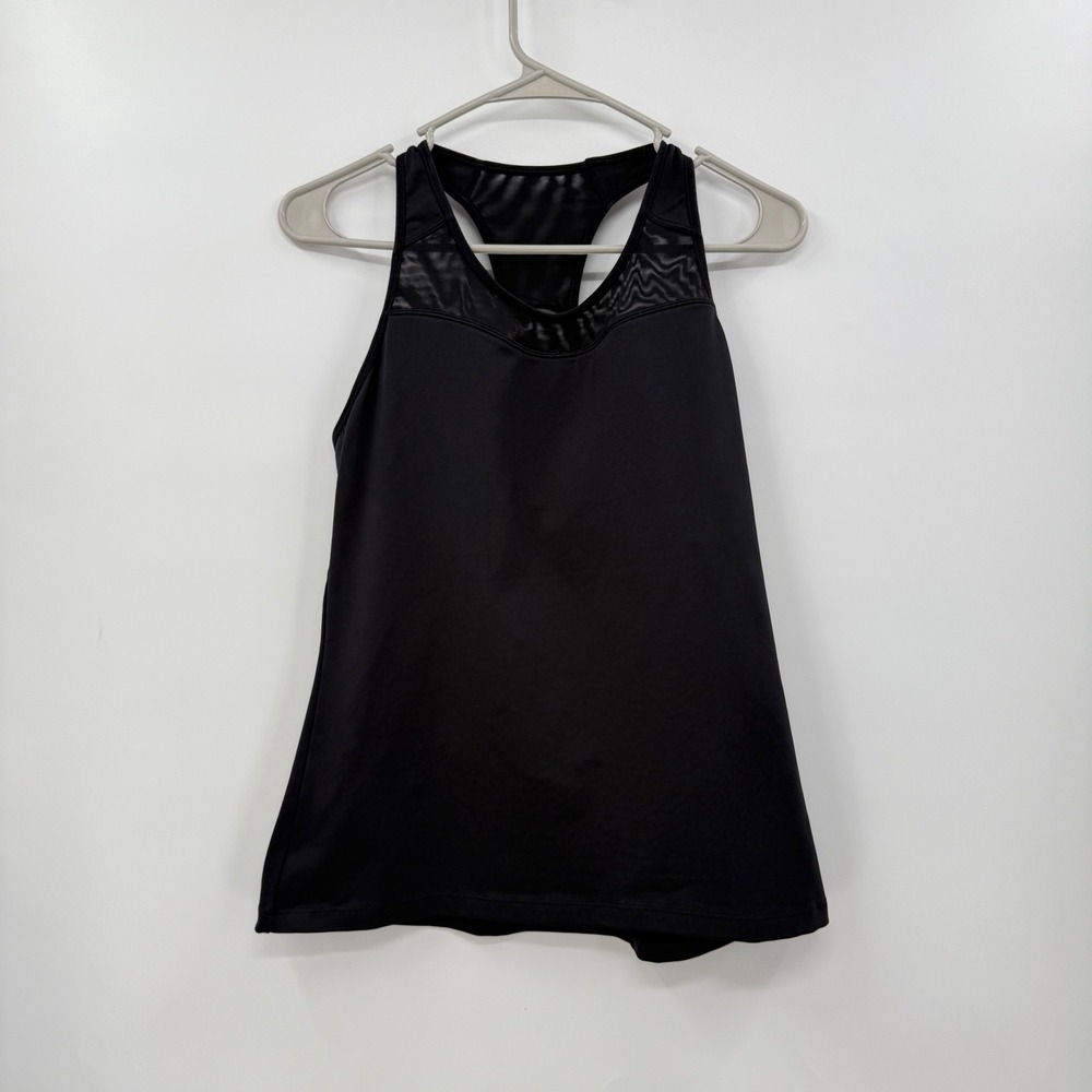 Athleta Activewear Tank Top Racerback Mesh Black Workout Athletic Womens